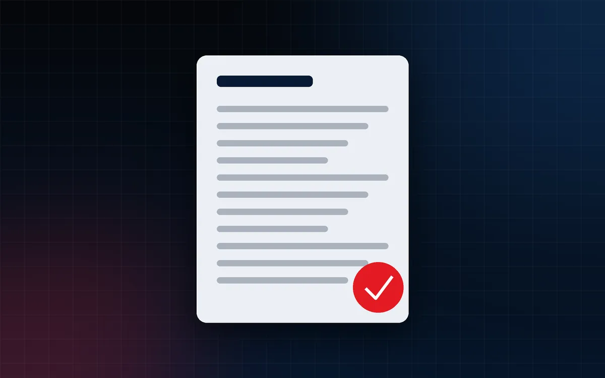 Illustration of a policy document with a red check mark